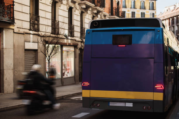 Rear view of a city bus