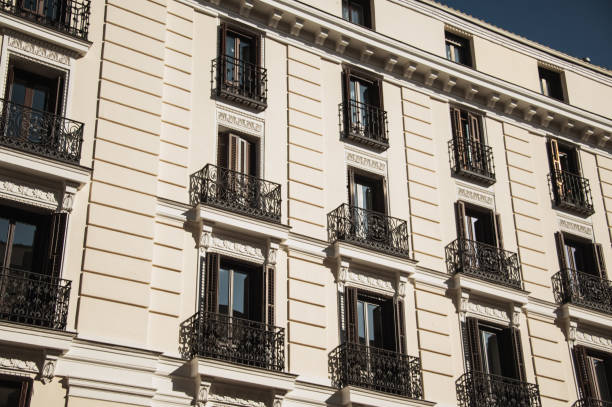 istock Apartment building facade in Madrid 1383524923