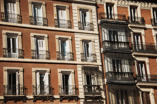 istock Apartment building facade in Madrid 1383524926