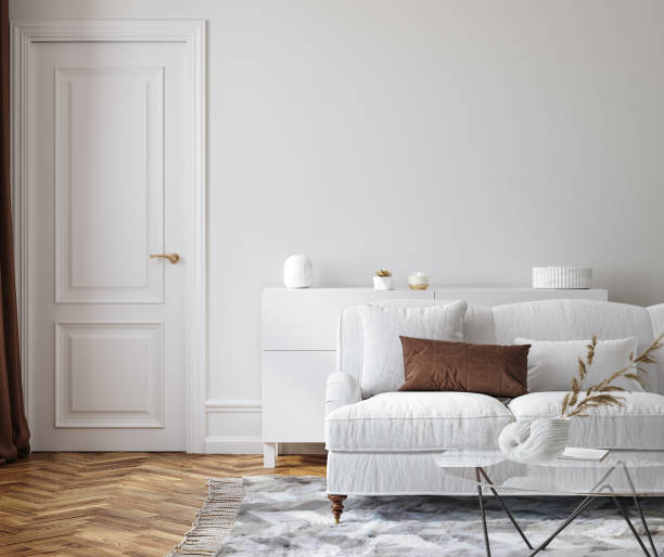 istock Frame mockup in modern living room interior background 1383525546