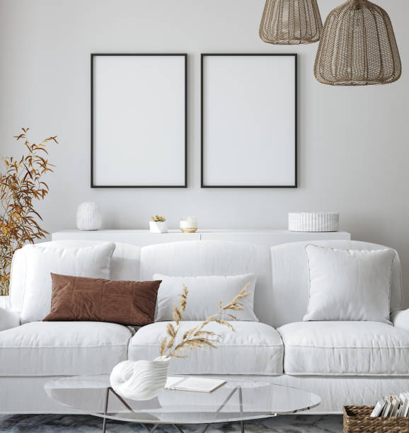istock Frame mockup in modern living room interior background 1383525554