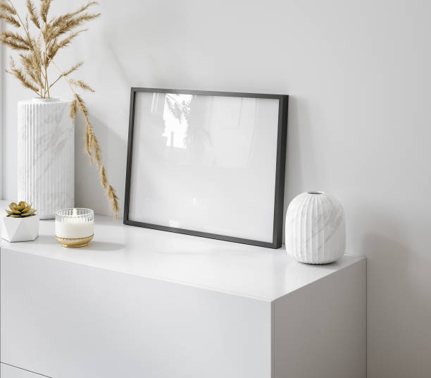istock Frame mockup in modern living room interior background 1383526837