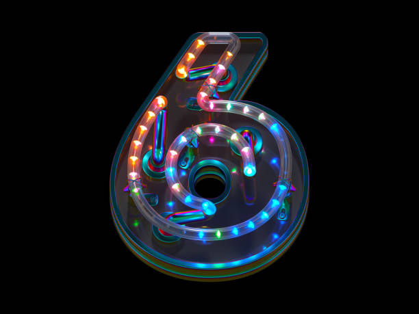 Blink led font. Colorful light. 3d rendering