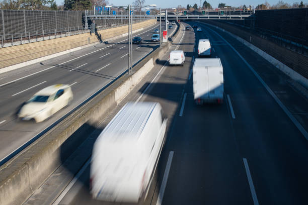 istock traffic on a German autobahn. 1383543971