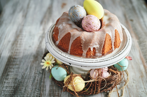 Bundt Cake with Easter Eggs