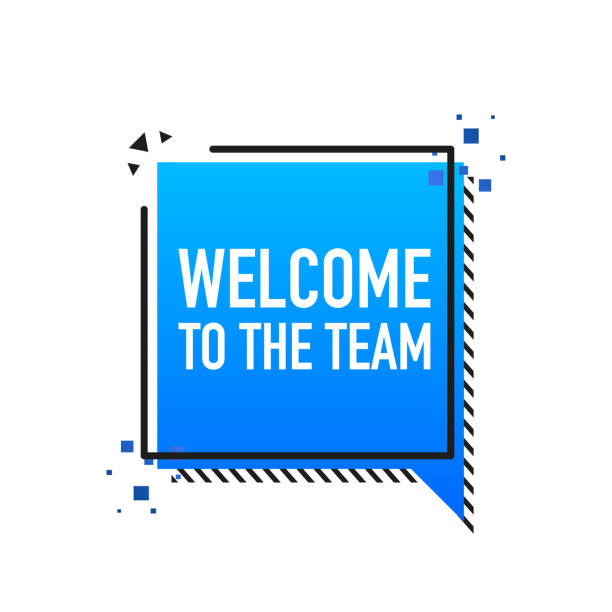 Welcome to the team blue banner in 3D style on white background. Vector illustration Welcome to the team blue banner in 3D style on white background. Vector illustration. welcome team stock illustrations