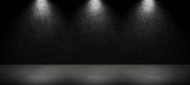 istock Black, dark and gray abstract cement wall and studio room , interior texture for display products. wall background. 3D illustration. 1383552639