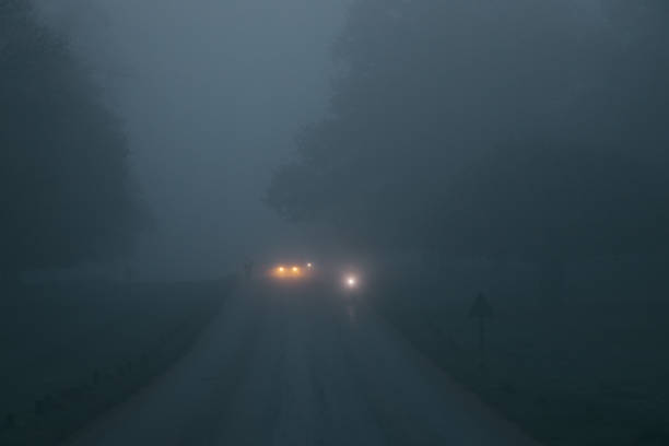 istock Fogs in winter season in highway 1383556509