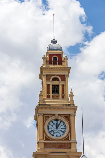 Facade of  Sao Paulo Railway Station or Luz Station on downtown of Sao Paulo, Brazil. Inaugurated in 1867.