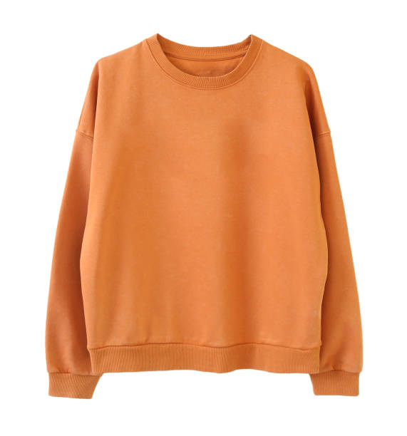 istock Orange brown sweatshirt isolated on white. 1383561832