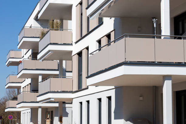 istock Modern New Architecture, Apartment Building with Balconies 1383591454