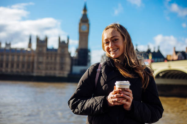 istock Beautiful Woman having fun at Westminster 1383594393