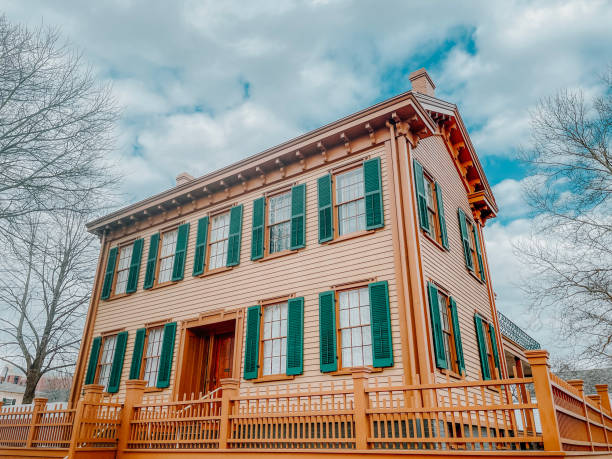 the abraham lincoln home - lincoln road imagens e fotografias de stock