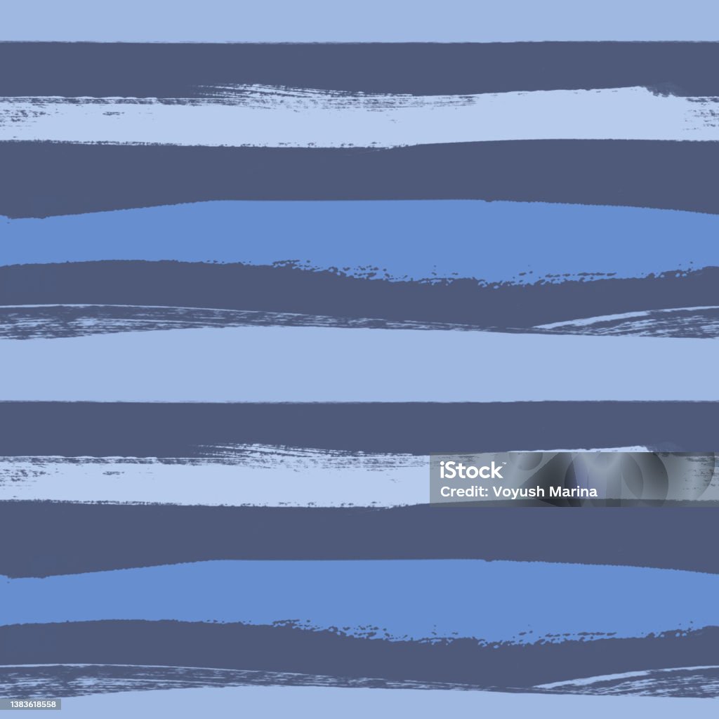 Irregular Blue Color Drawn Pattern With Horizontal Irregular Blue And Dark Blue Stripes ...
