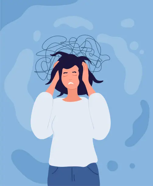 Vector illustration of Frustrated woman concept