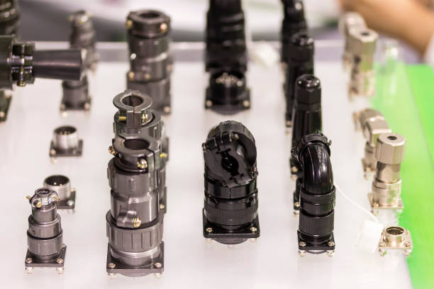 istock Various type commercial power of electronic multi-pin and wire connector for general purpose or hard condition and industrial 1383621789