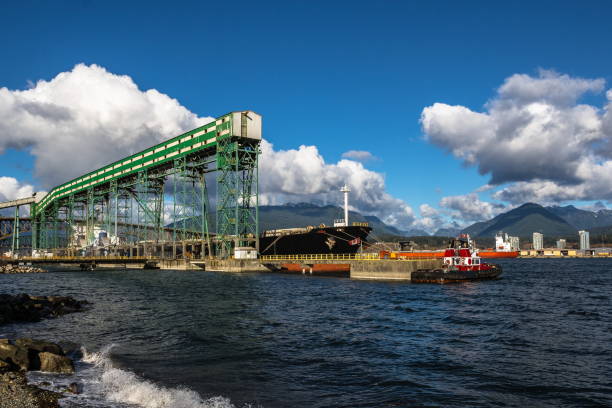 istock Ship under loading in sea port of  Vancouver 1383629674