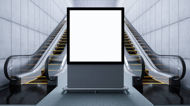 istock 3D Render. Blank billboard in subway. Useful for your advertising. 1383639459