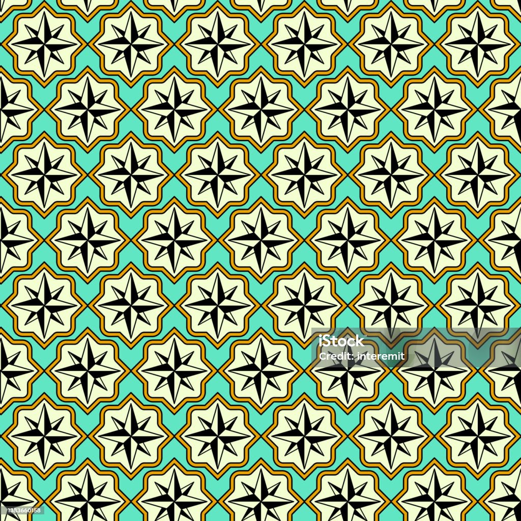 Geometric Seamless Vector Illustration Pattern Compass Rose Stock ...