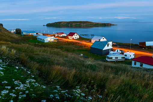 Nature scene of Drangsnes, a small village in northwest fjord, Iceland