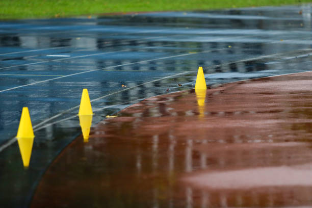 istock A raining day of the track and field 1383694931