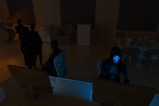 istock Hacker working in metaverse with City skyline 1383708844