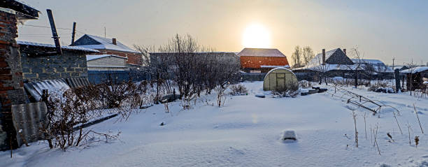 istock view of a winter rural landscape during a snowfall 1383709012