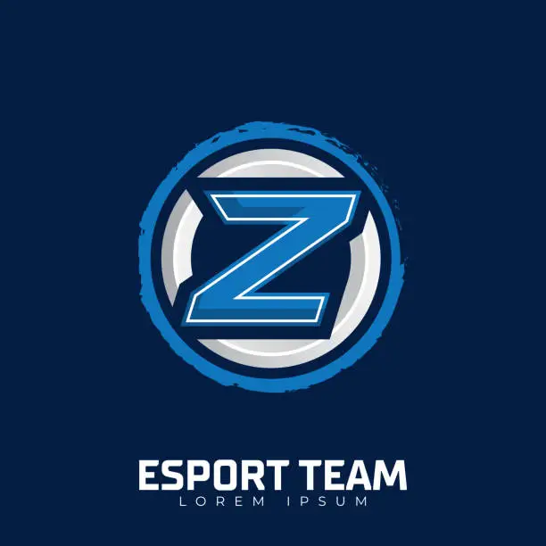 Vector illustration of Letter Z symbol eSports design template, gamer mascot symbol illustration design with initial emblem.