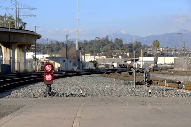 Railroad Signals - Los Angeles Union Station stock photo