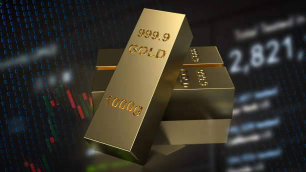 istock The gold bar and business background 3d rendering 1383724972