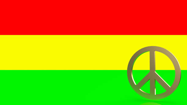 istock The gold peace symbol on background  color  3d rendering 1383724974