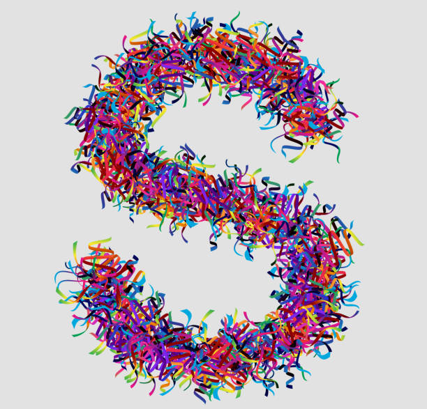 istock Font letter S vector design  made of yarn. font for your unique decoration, concept idea. smooth gradient color. Unique elements for your best design ; logo, font, corporate identity, application 1383733726