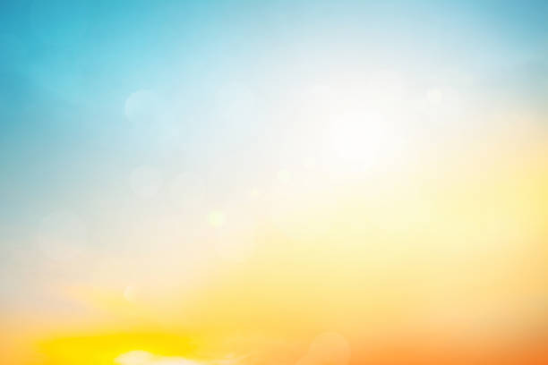 istock Relaxing outdoors vacation landscape concept: Abstract blurred sunlight beach colorful blurred bokeh background with retro effect autumn sunset sky have blue bright, white, and color orange calm. 1383757792