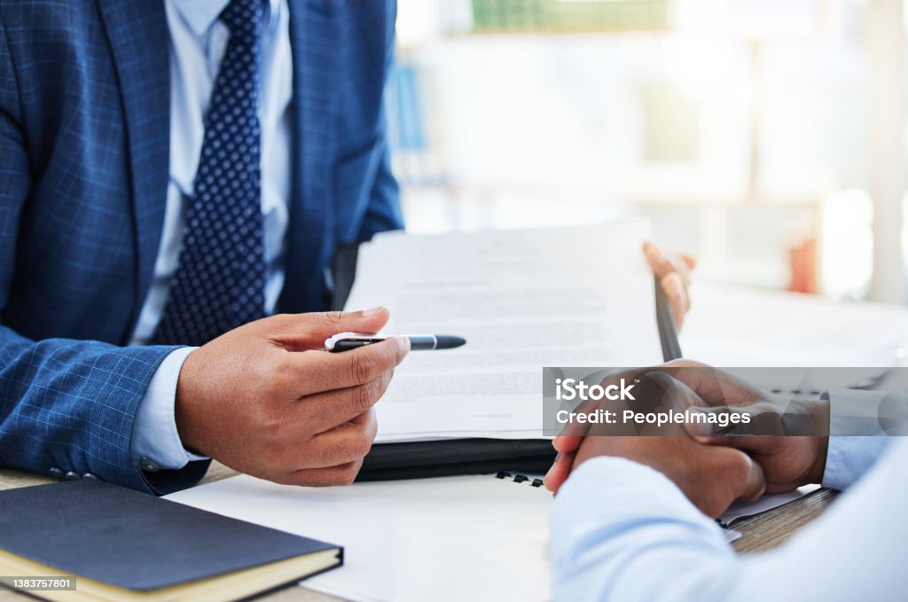 Shot of a unrecognizable businessman signing a contract in a office Don’t worry about planning every step of your life Financial Loan Stock Photo