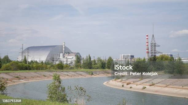 Chernobyl Nuclear Power Plant View From Distance Ukraine Stock Photo - Download Image Now