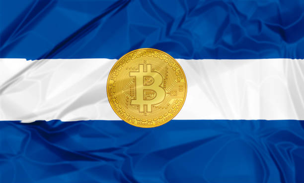 Bitcoin Flag of El Salvador stock photo