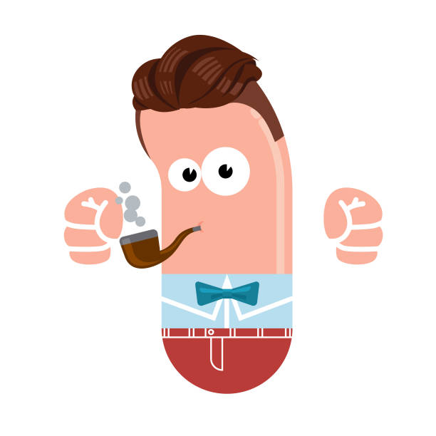 Comics Caricature, comics, vector illustration. mans hand in zak stock illustrations