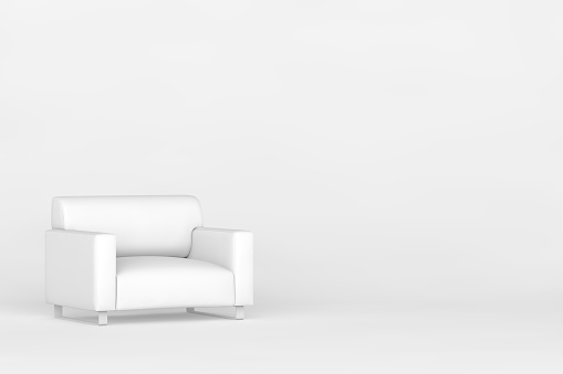 3D white sofa