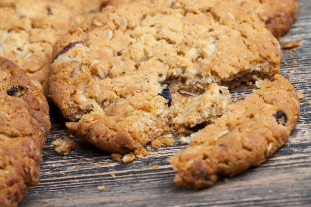 istock wheat-oatmeal cookies with peanuts, closeup 1383803770