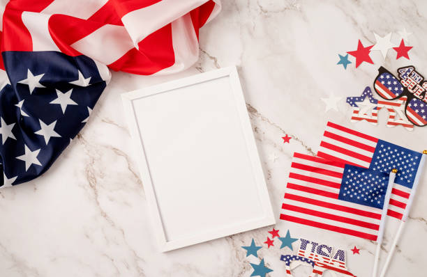 istock USA independence day party elements top view flat lay on marble background 1383811275