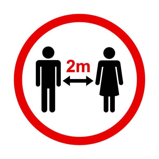 istock maintaining a social distance of 2 meter 1383813205