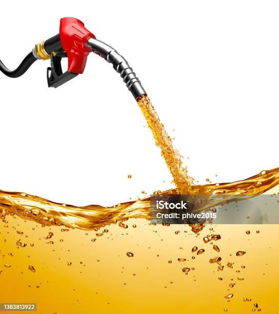 Fuel Filling Up From A Gasoline Pump 3d Rendering Stock Photo - Download Image Now