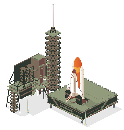 isometric space shuttle - high detail