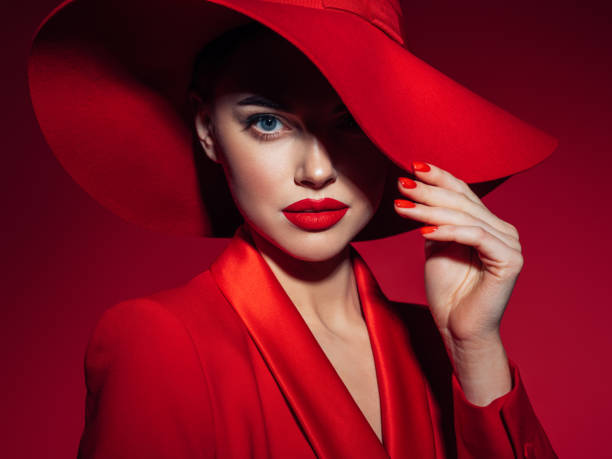 istock Beautiful girl with make-up wearing hat 1383840698