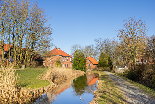 Walking path in the historic village of Bad Bederkesa