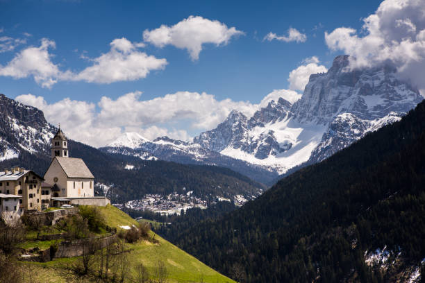 istock Beautiful winter landscape with snow in Alps. Dolomites. 1383841976
