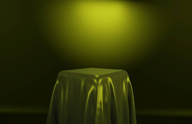 istock Luxurious Cosmetic Podium Spotlight Dark Green Colors Presentation Background Display Concept For Montage Of Products 3D Illustration 1383844332