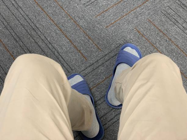 Men Wear Slippers Sitting in Home