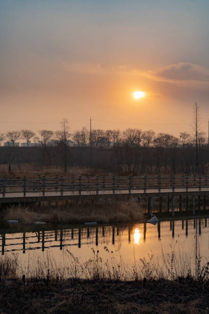istock Sunset scenery on the hill in the evening 1383849108