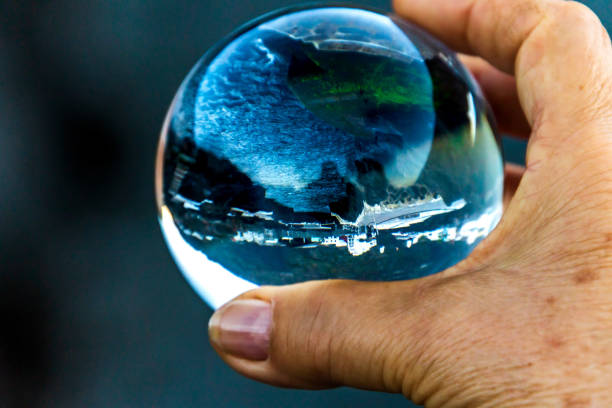 istock Coast reflected in a lensball, Tenerife island 1383857263